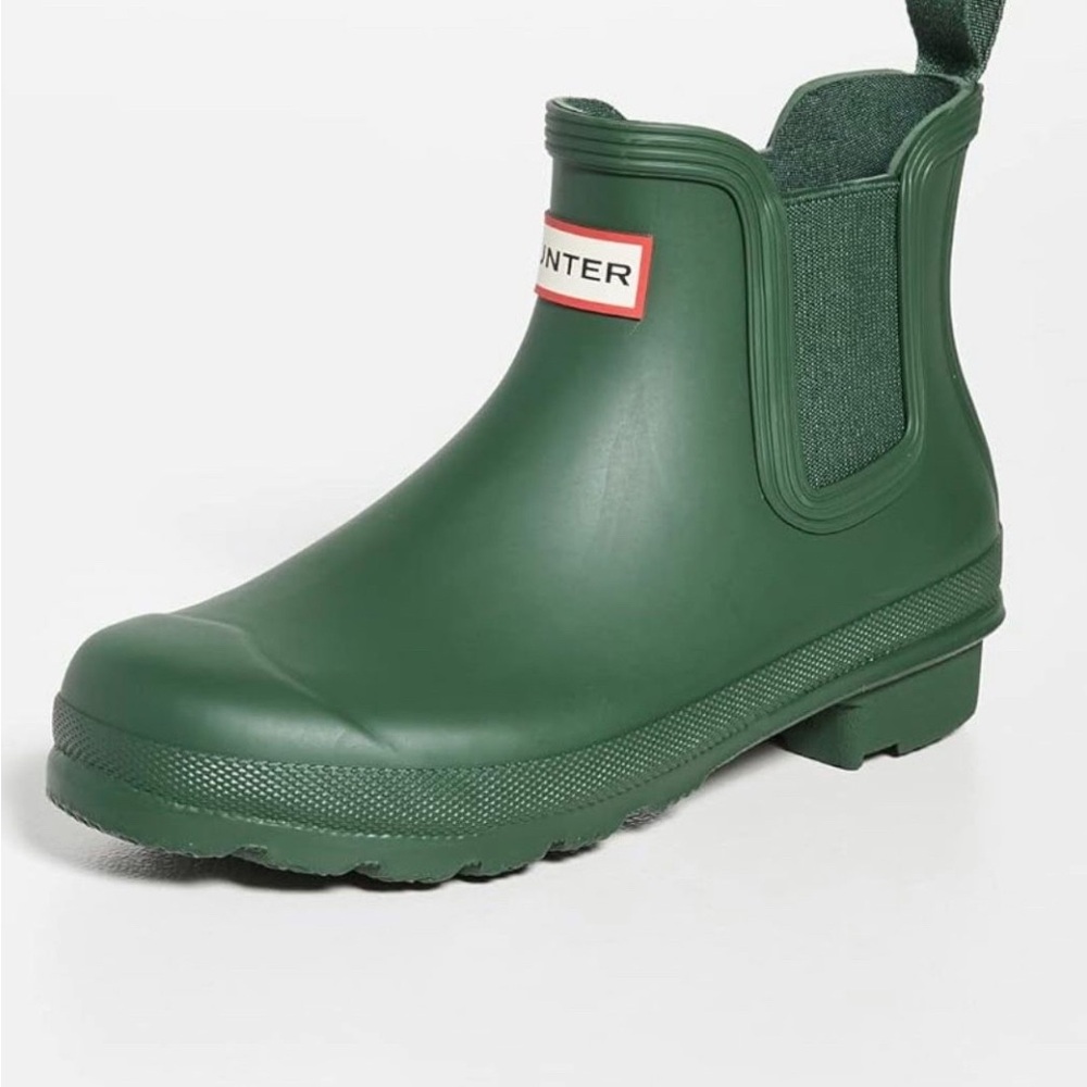 Hunter Forest Green Short Rain Boots